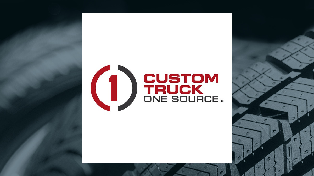Custom Truck One Source logo with Auto/Tires/Trucks background