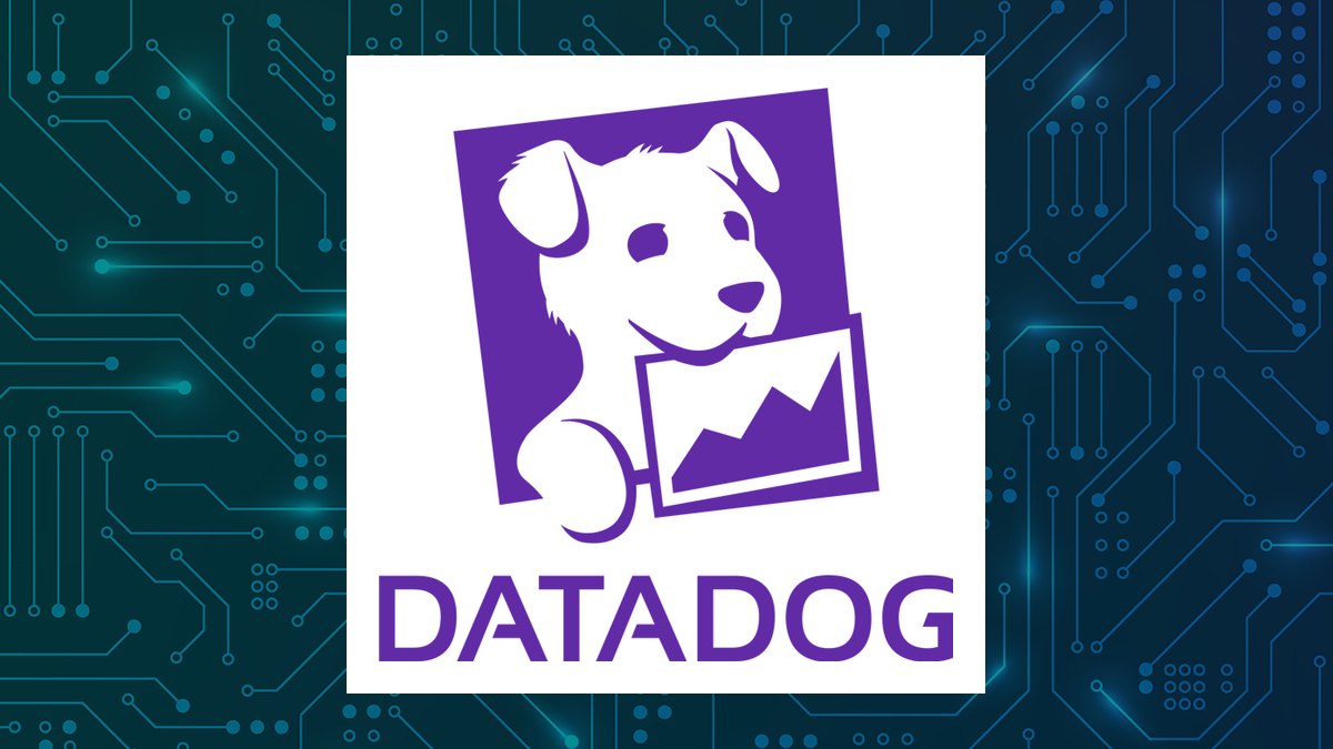 Datadog logo with Computer and Technology background