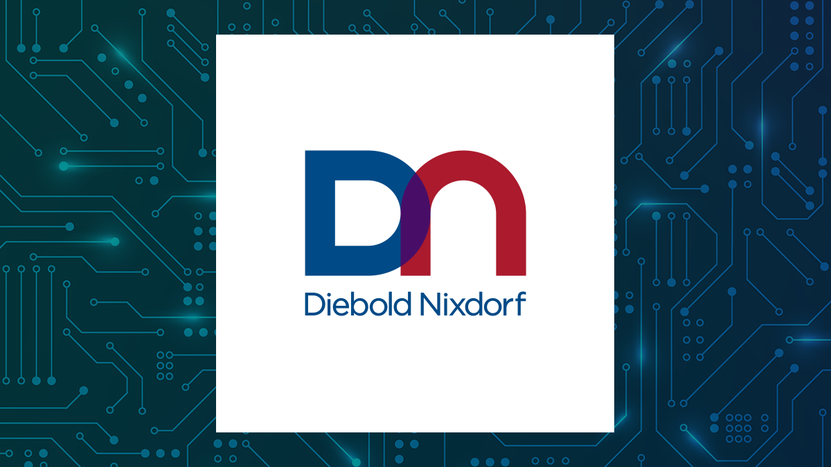 Diebold Nixdorf logo with Computer and Technology background
