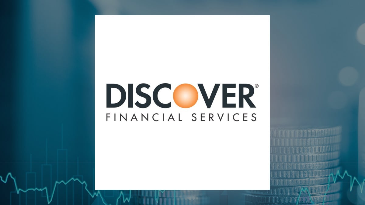 Discover Financial Services logo with Financial Services background