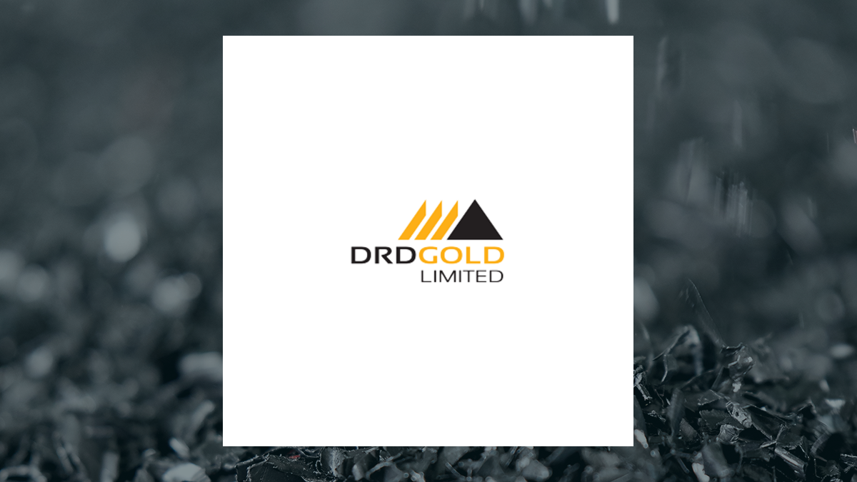 DRDGOLD logo with Basic Materials background