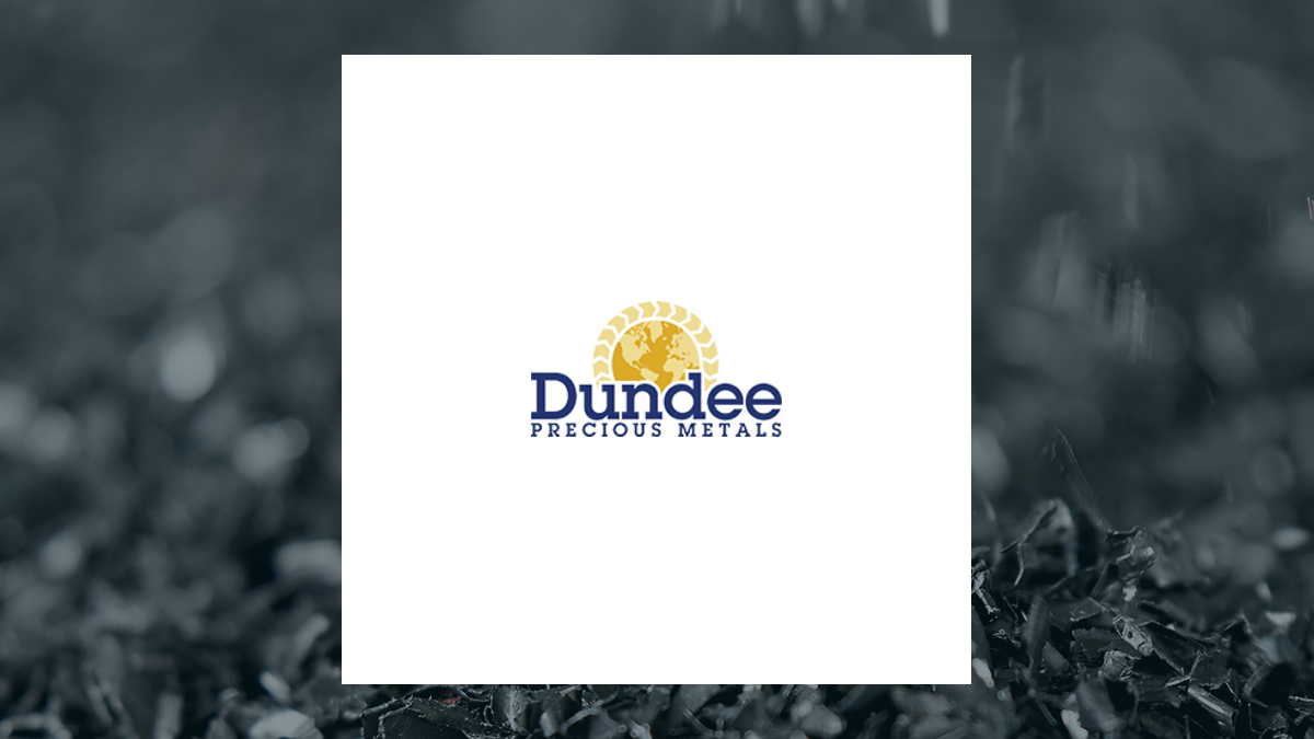 Dundee Precious Metals logo with Basic Materials background