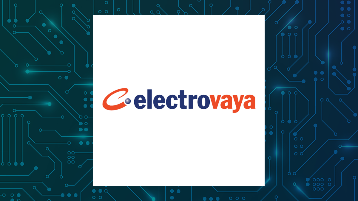 Electrovaya logo with Computer and Technology background