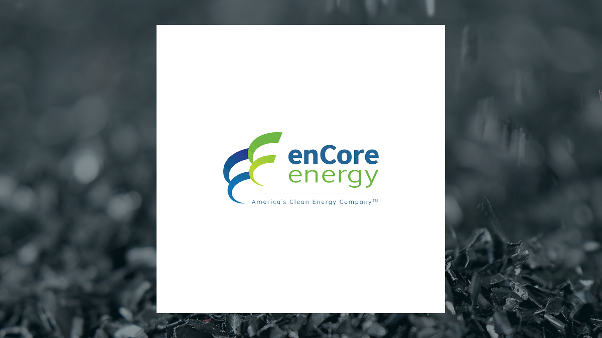 enCore Energy logo with Basic Materials background