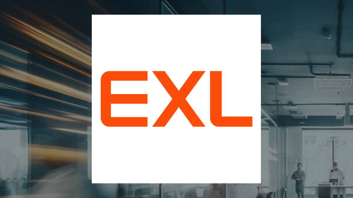 ExlService logo with Business Services background