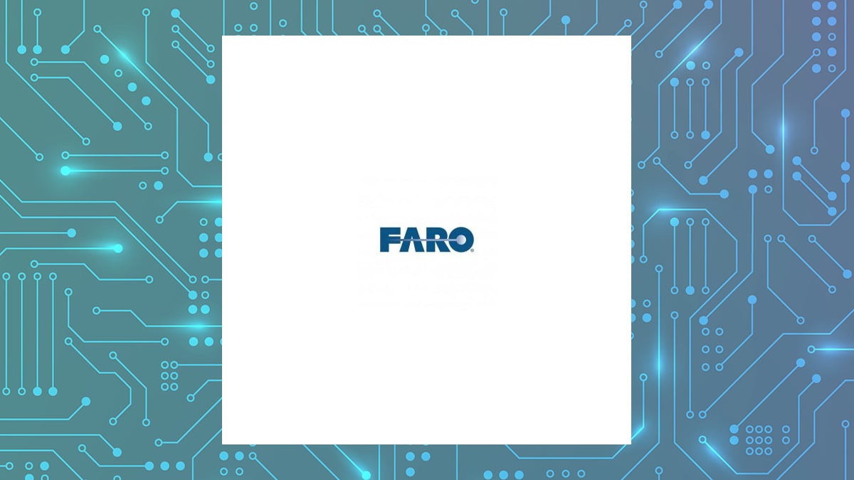 FARO Technologies logo with Computer and Technology background
