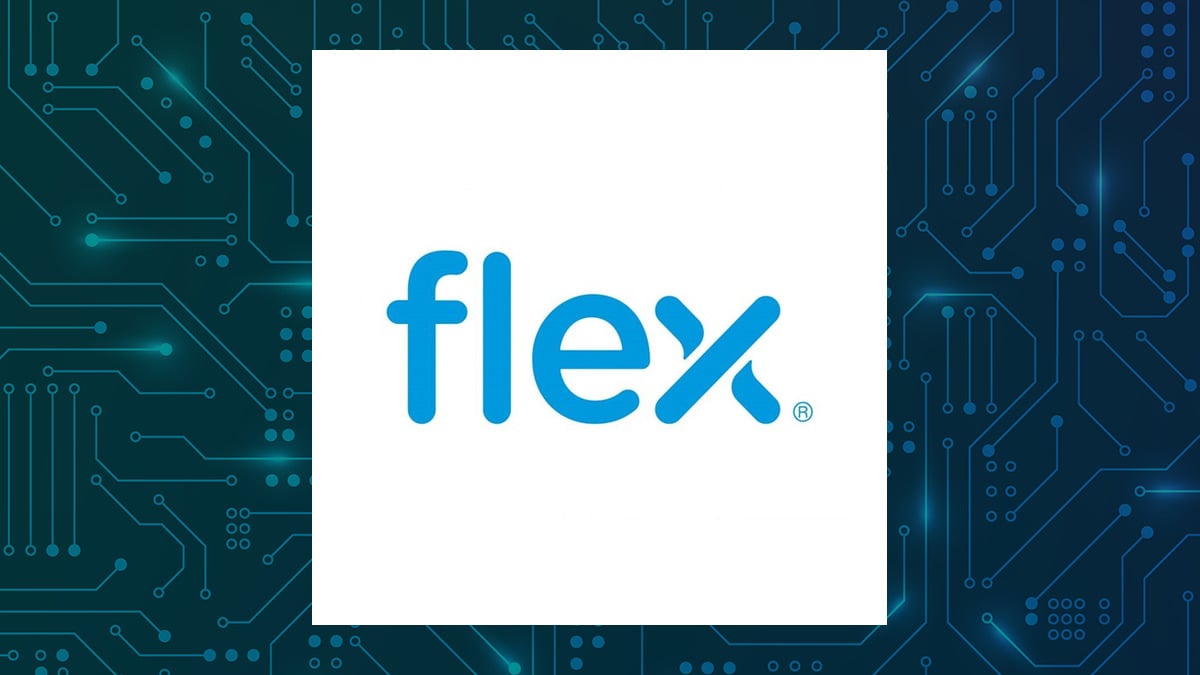 Flex logo with Computer and Technology background