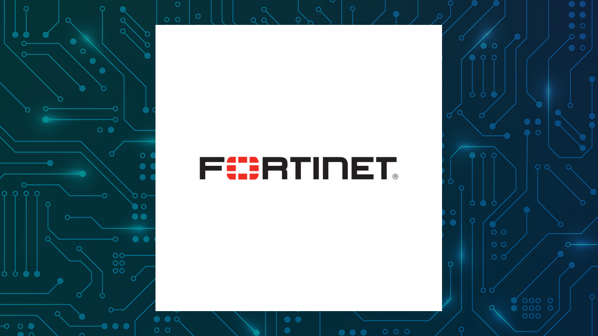Fortinet logo with Computer and Technology background