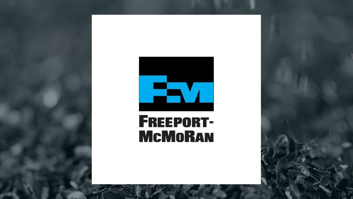 Freeport-McMoRan logo with Basic Materials background