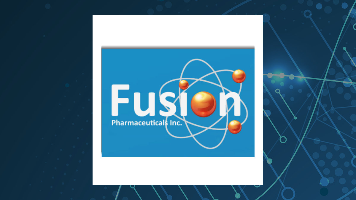 Fusion Pharmaceuticals logo with Medical background