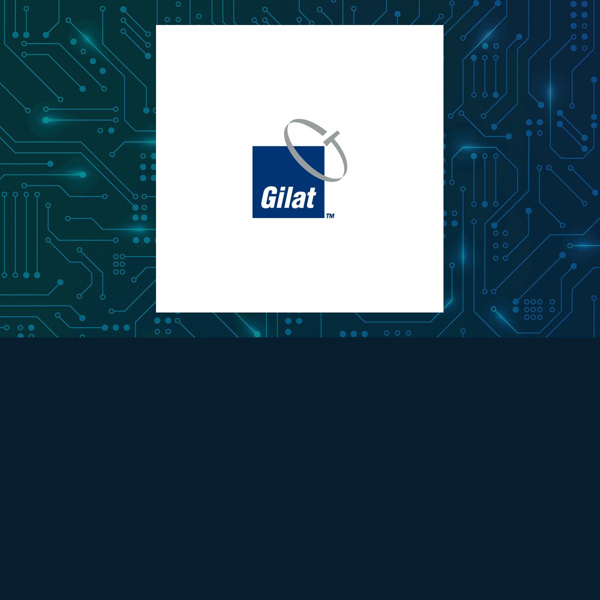 Gilat Satellite Networks logo with Computer and Technology background