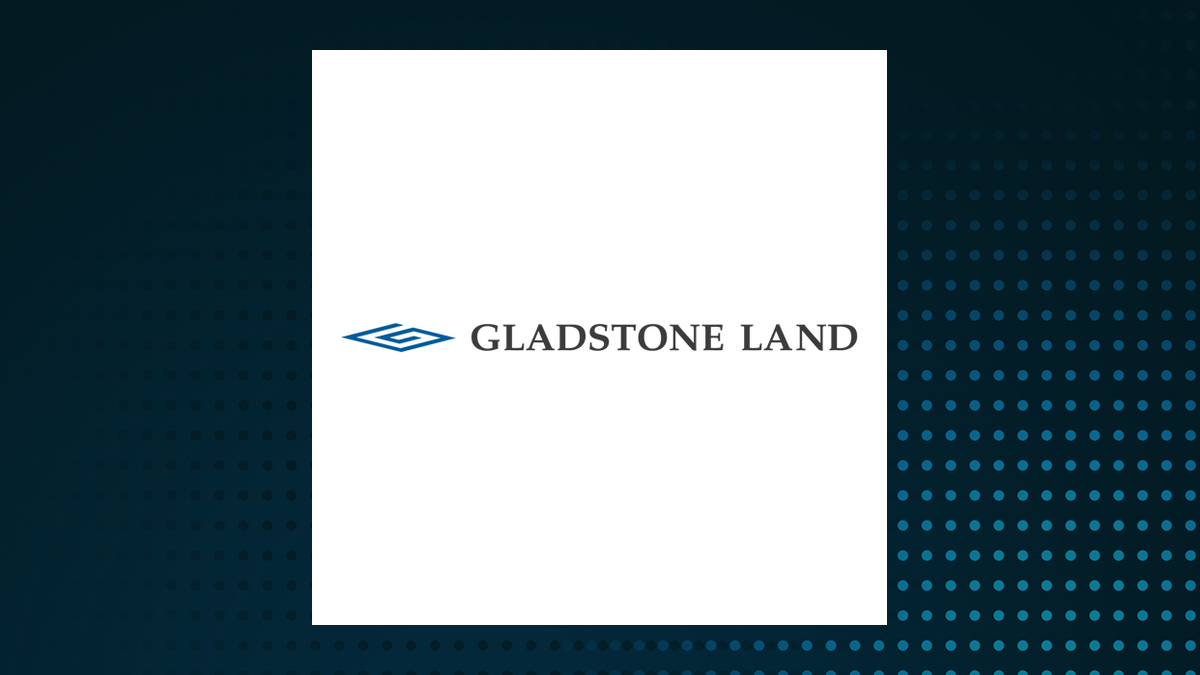 Gladstone Land logo with Real Estate background