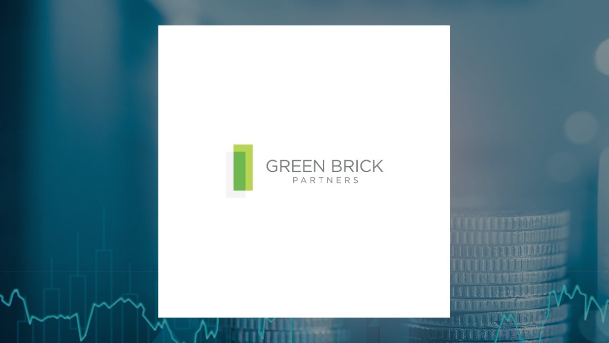 Green Brick Partners logo with Finance background