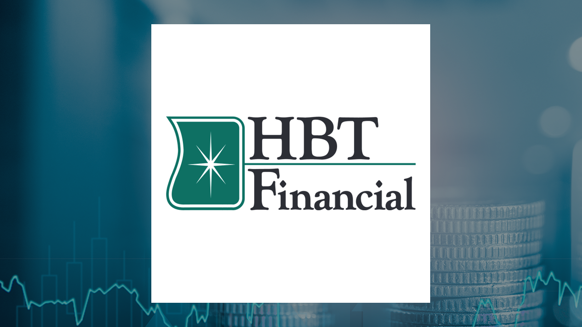 HBT Financial logo with Finance background