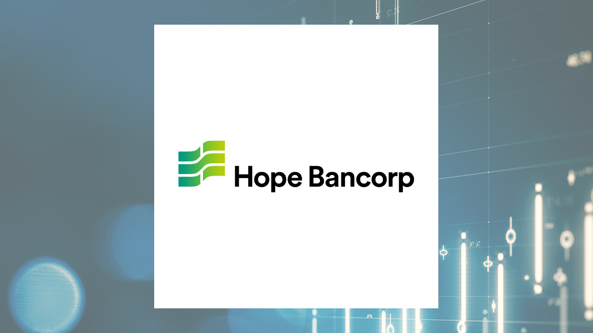 Hope Bancorp logo with Finance background