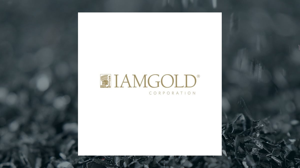 IAMGOLD logo with Basic Materials background