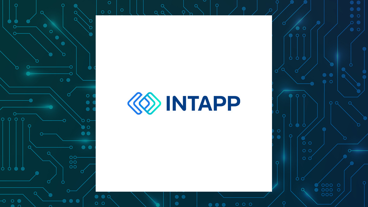 Intapp logo with Computer and Technology background
