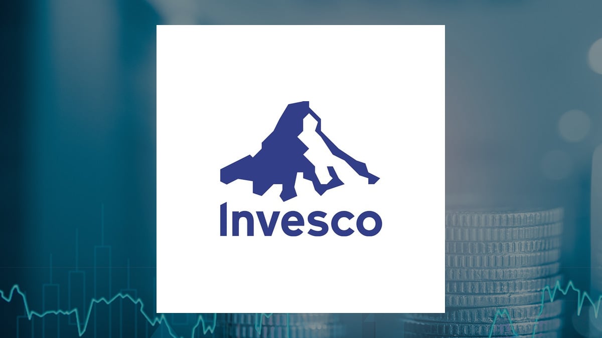 Invesco logo with Finance background
