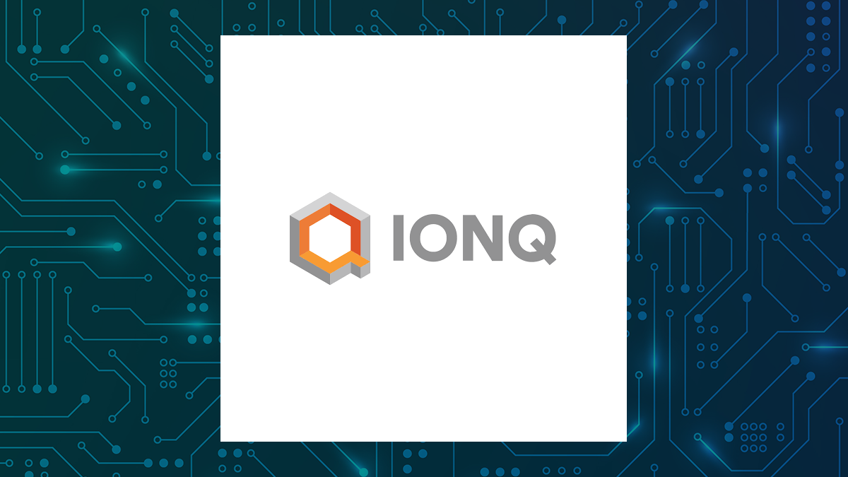 IonQ logo with Computer and Technology background