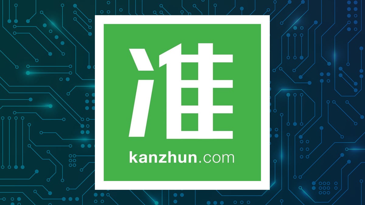 Kanzhun logo with Computer and Technology background