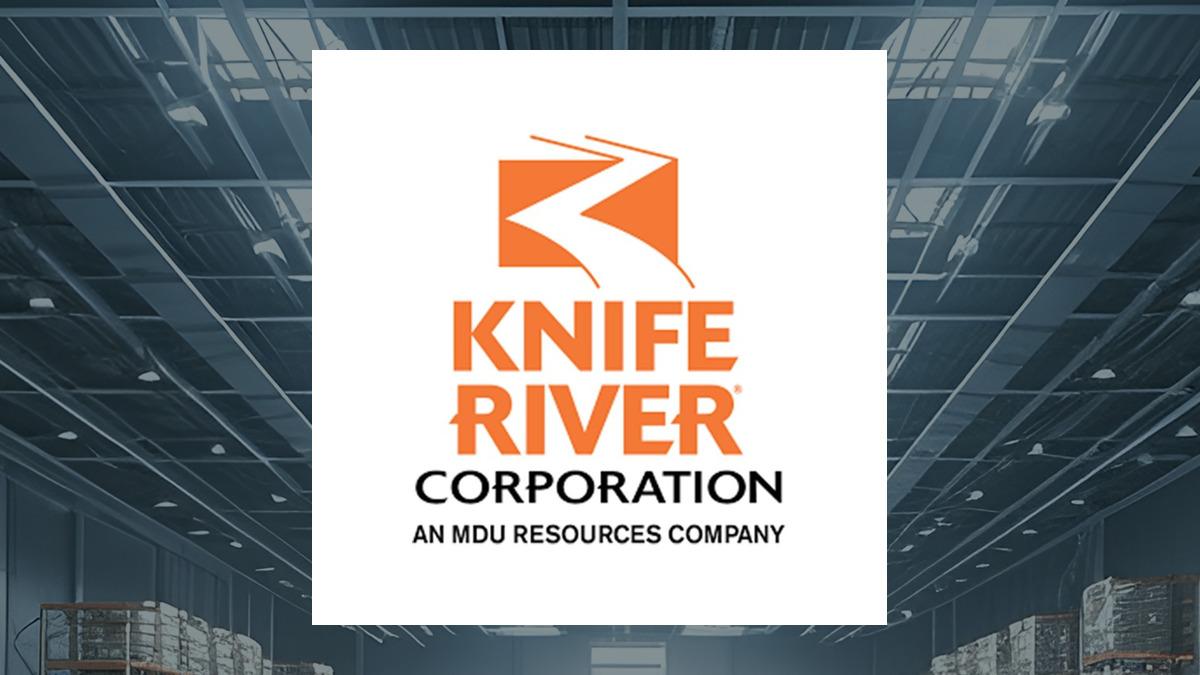 Knife River logo with Construction background
