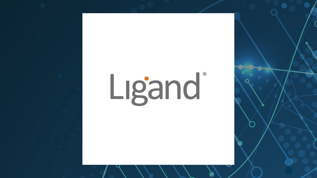 Ligand Pharmaceuticals logo with Medical background