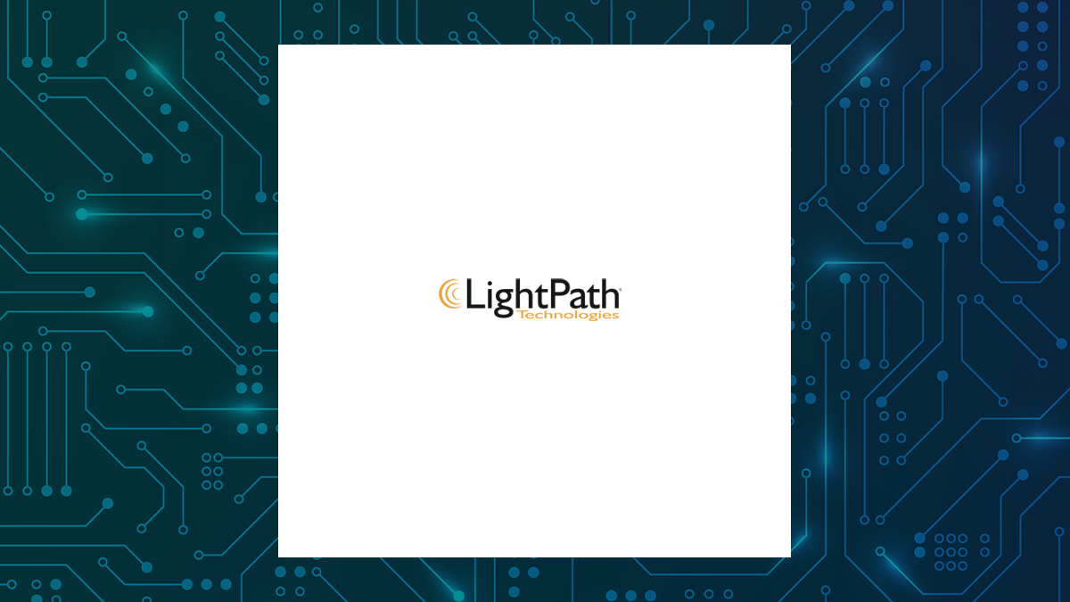 LightPath Technologies logo with Computer and Technology background