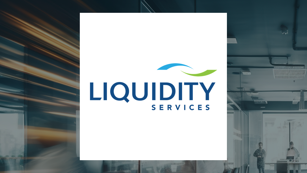 Liquidity Services logo with Business Services background