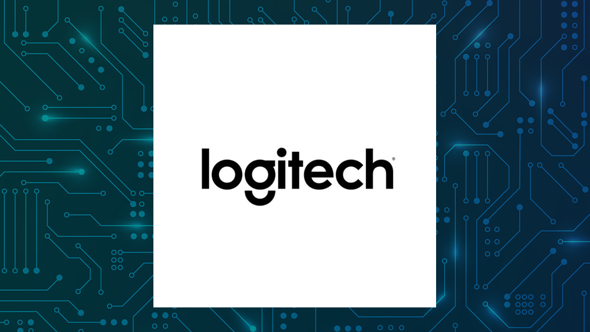 Logitech International logo with Computer and Technology background