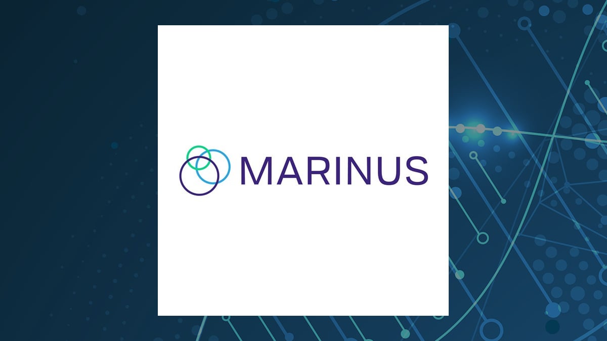 Marinus Pharmaceuticals logo with Medical background