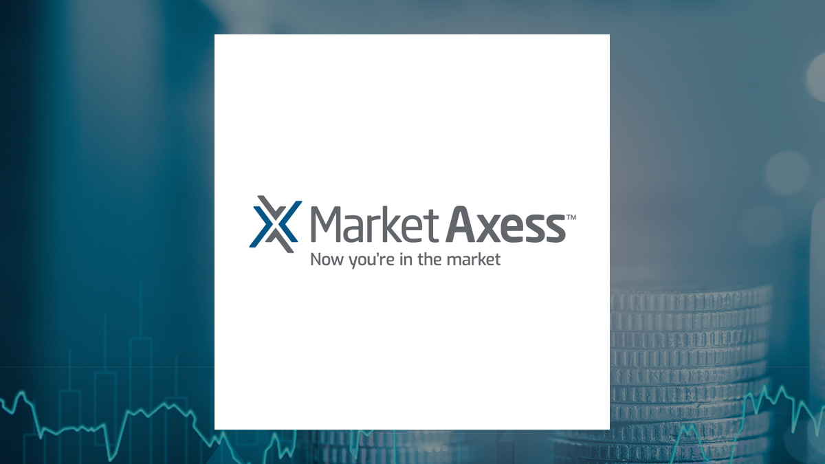 MarketAxess logo with Finance background