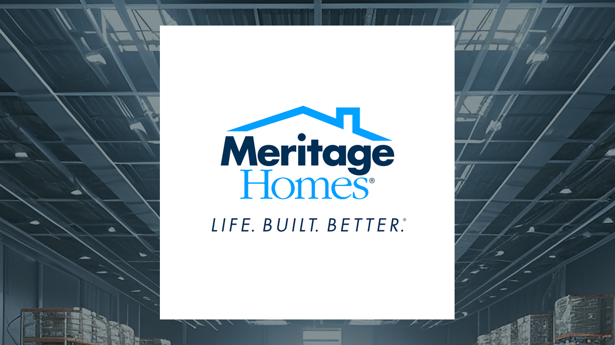 Meritage Homes logo with Construction background