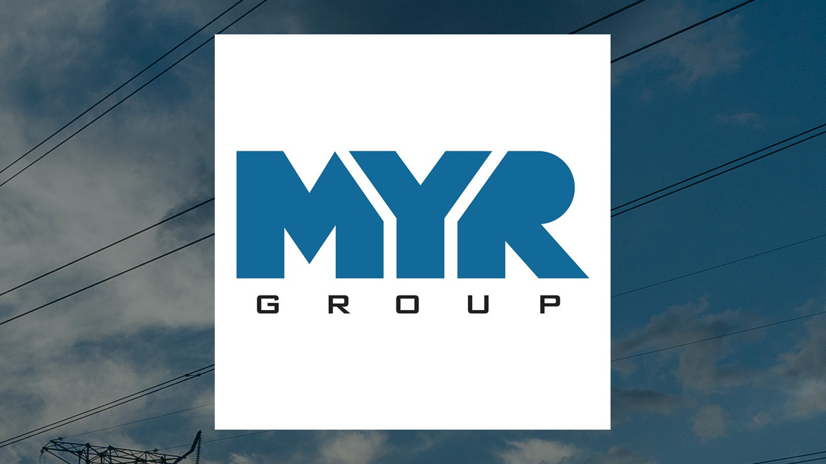MYR Group logo with Utilities background