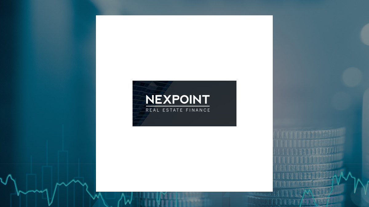 NexPoint Real Estate Finance logo with Finance background