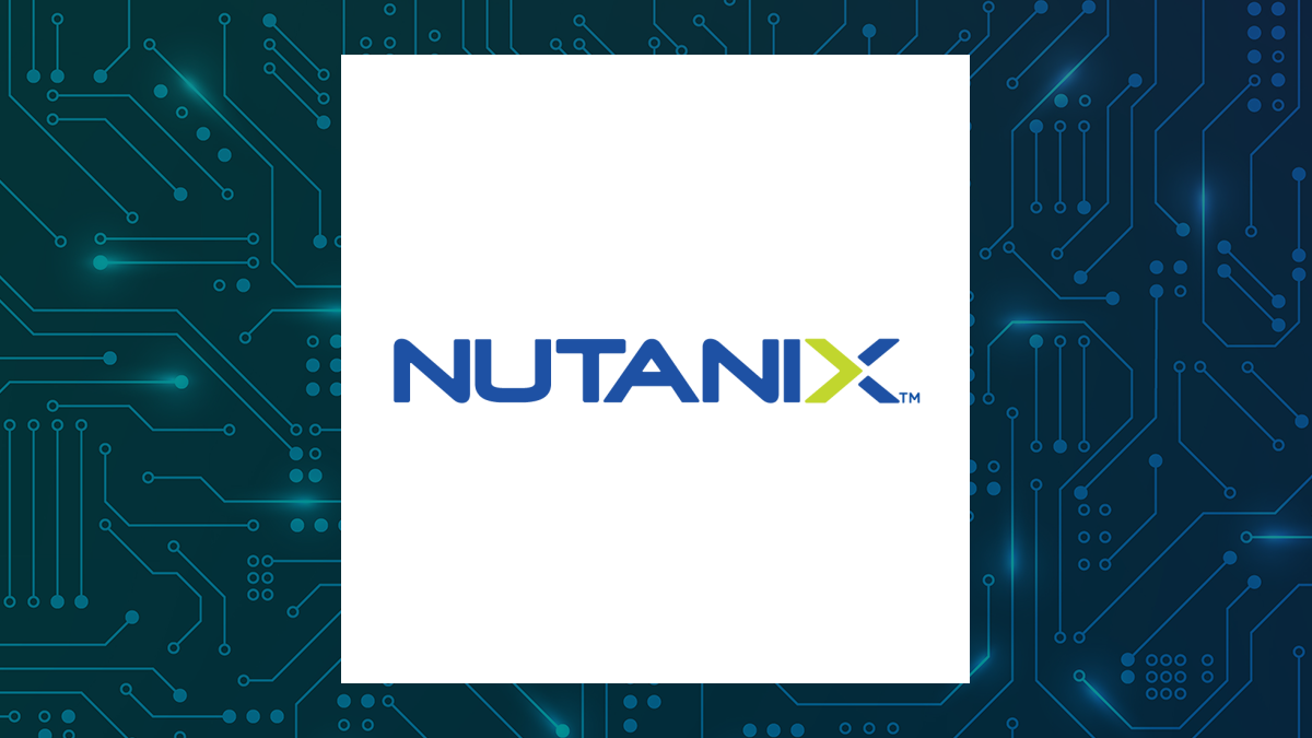 Nutanix logo with Computer and Technology background