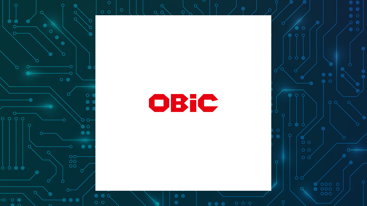 OBIC Co.,Ltd. logo with Computer and Technology background