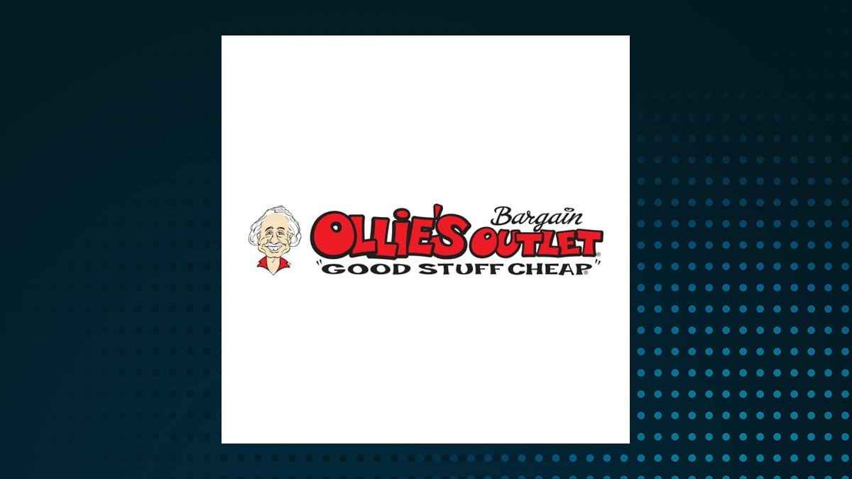 Ollie's Bargain Outlet logo with Consumer Staples background