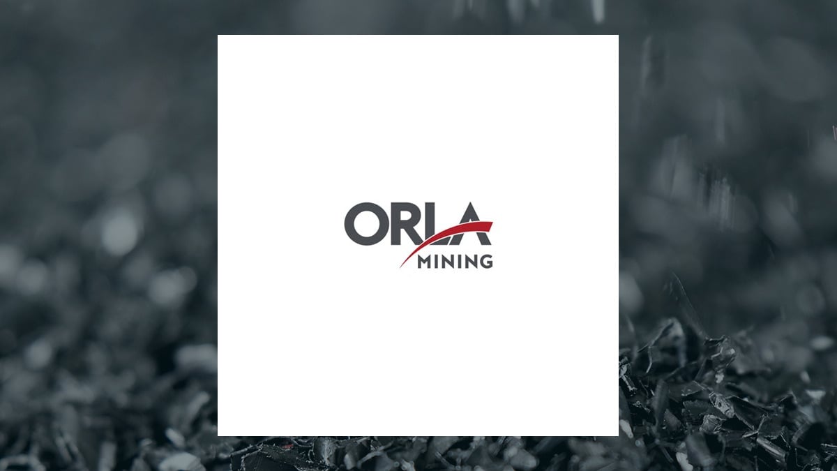 Orla Mining logo with Basic Materials background
