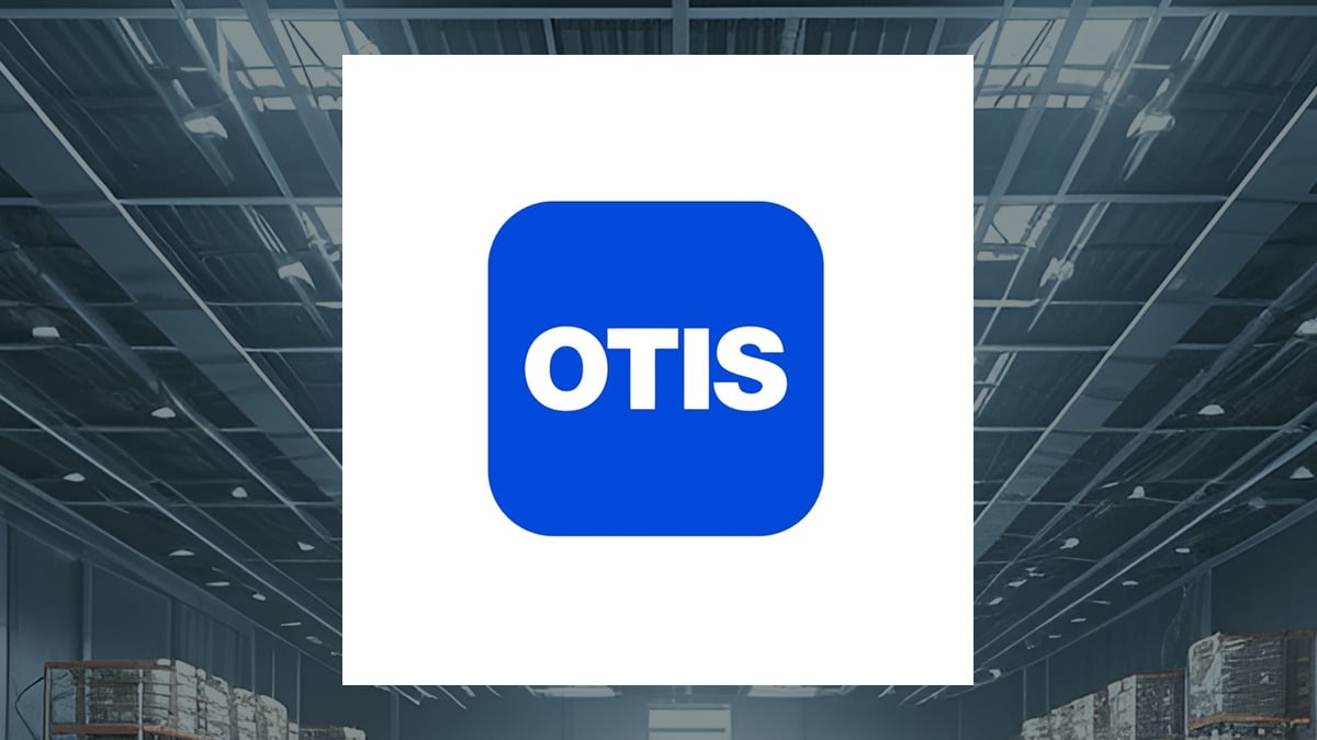 Otis Worldwide logo with Construction background