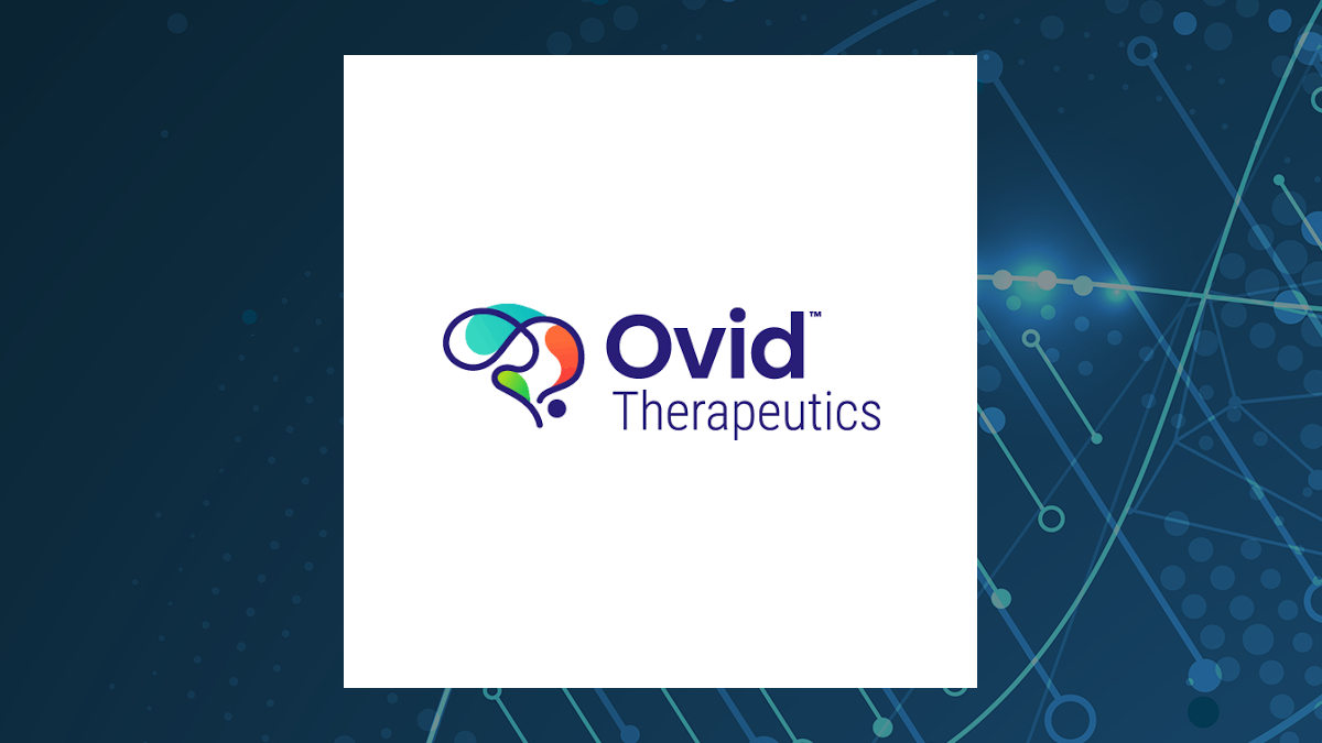 Ovid Therapeutics logo with Medical background