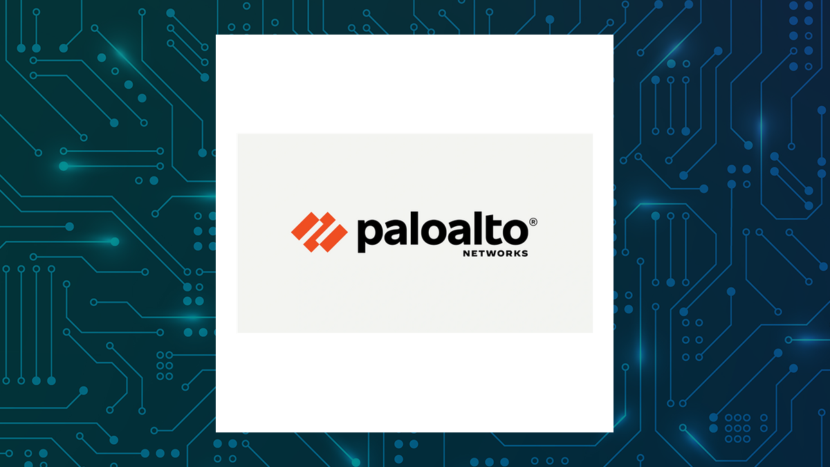 Palo Alto Networks logo with Computer and Technology background