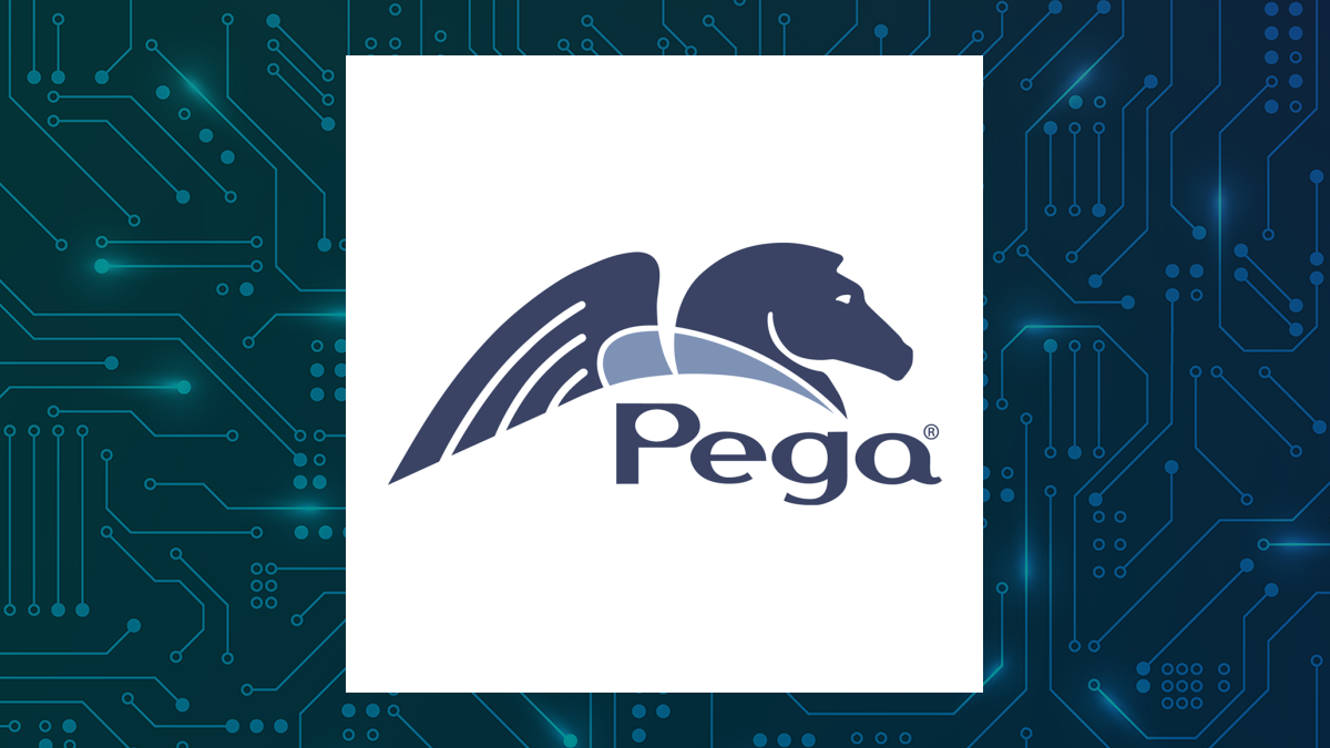 Pegasystems logo with Computer and Technology background