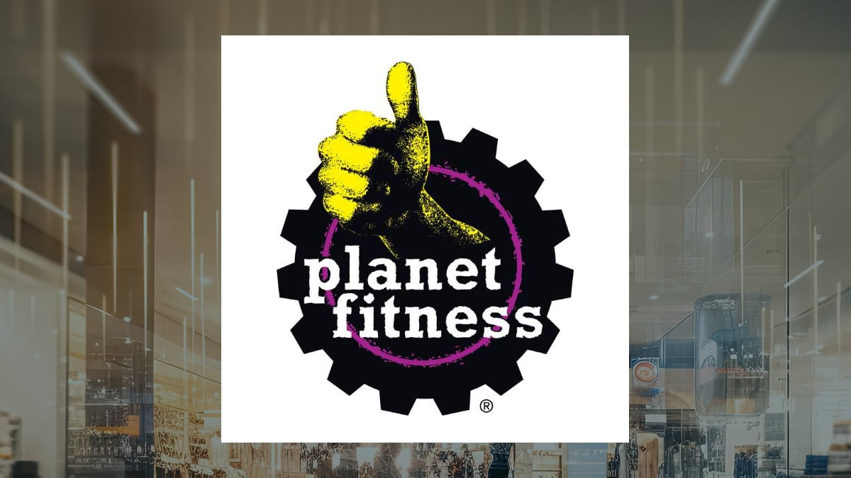 Planet Fitness logo with Consumer Discretionary background