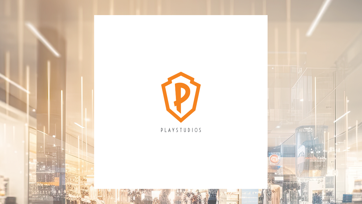 PLAYSTUDIOS logo with Consumer Discretionary background