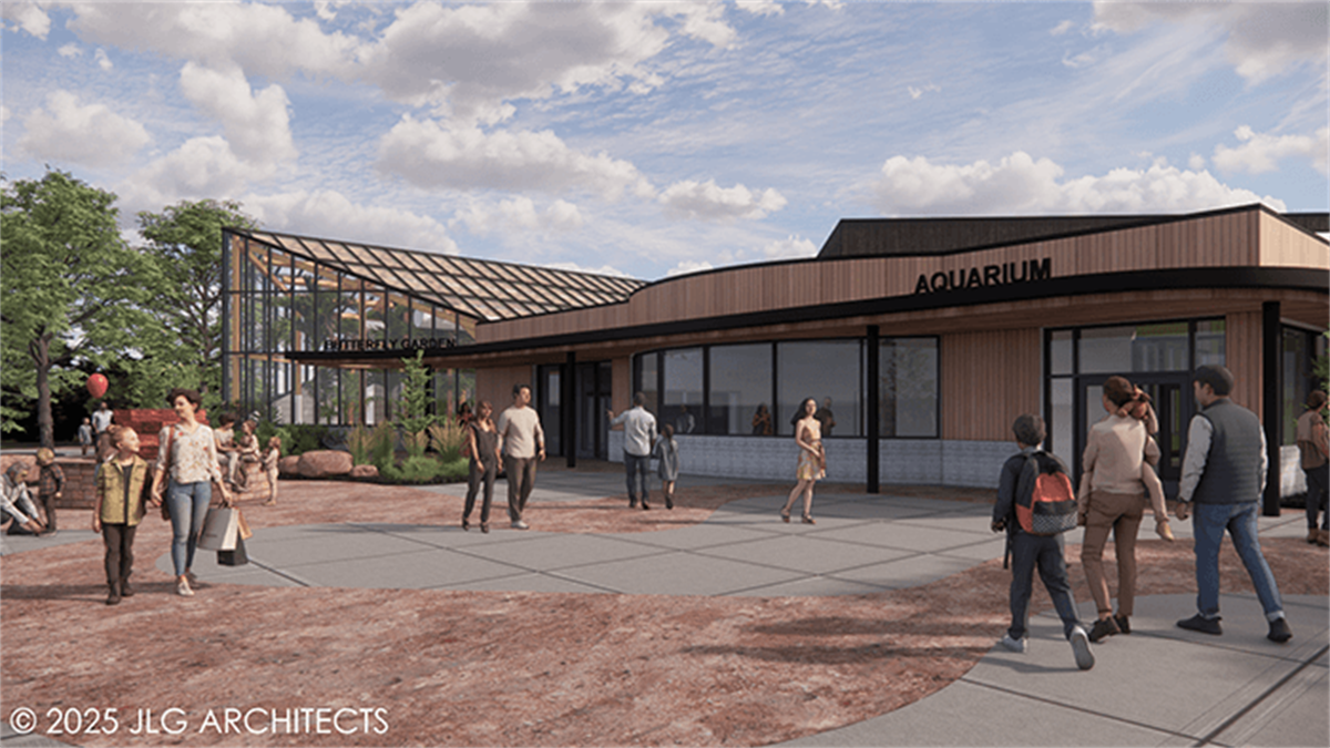 Rendering of the Sioux Falls Zoo Education Center and Aquarium buildings