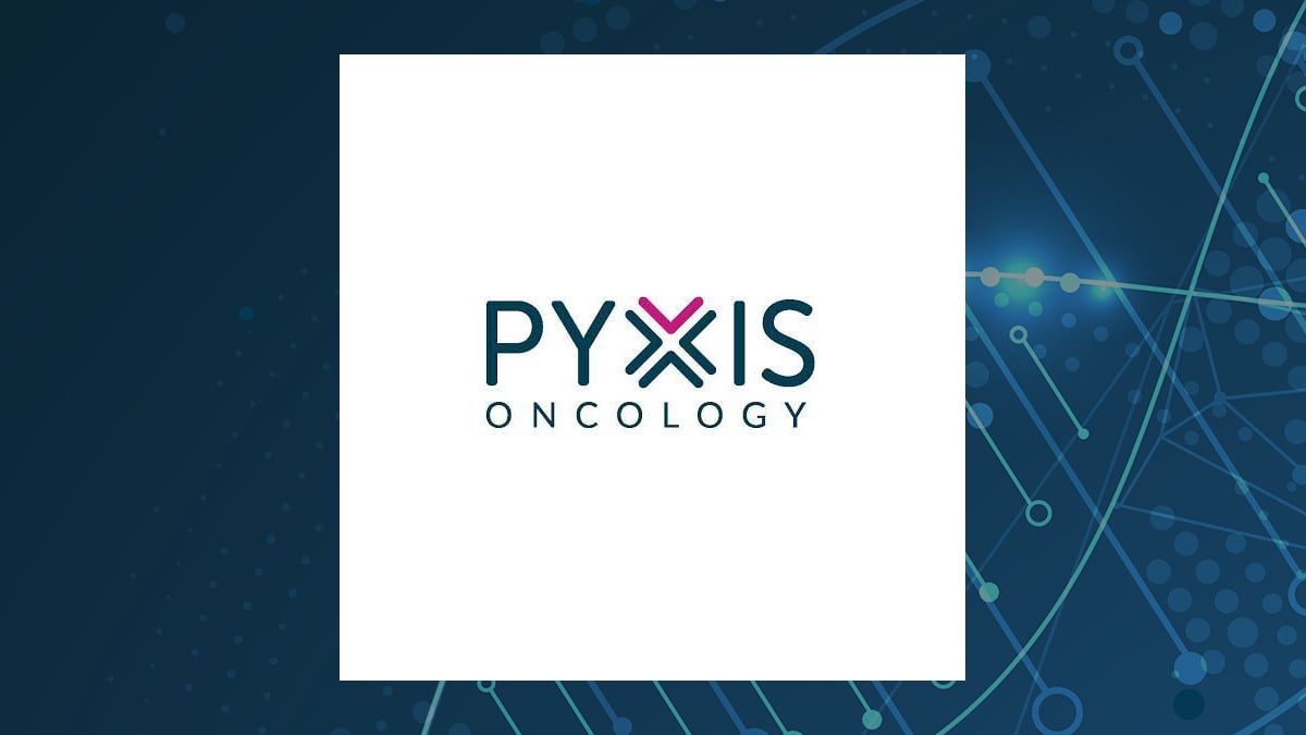 Pyxis Oncology logo with Medical background