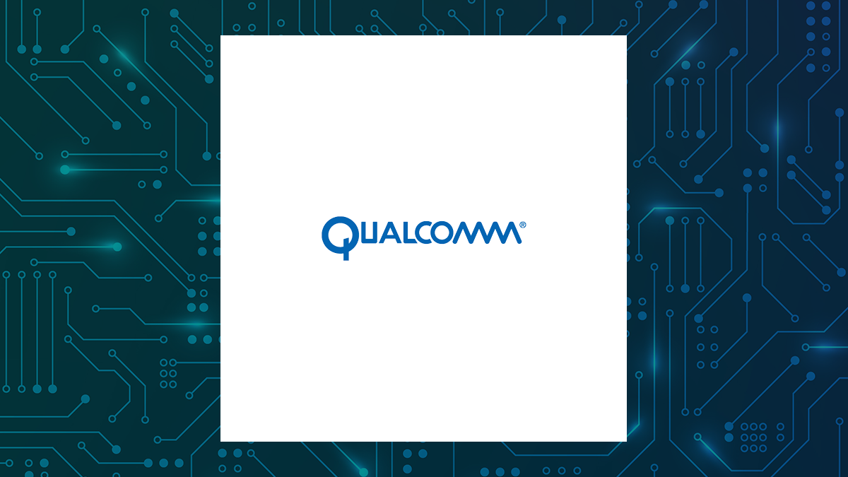 QUALCOMM logo with Computer and Technology background