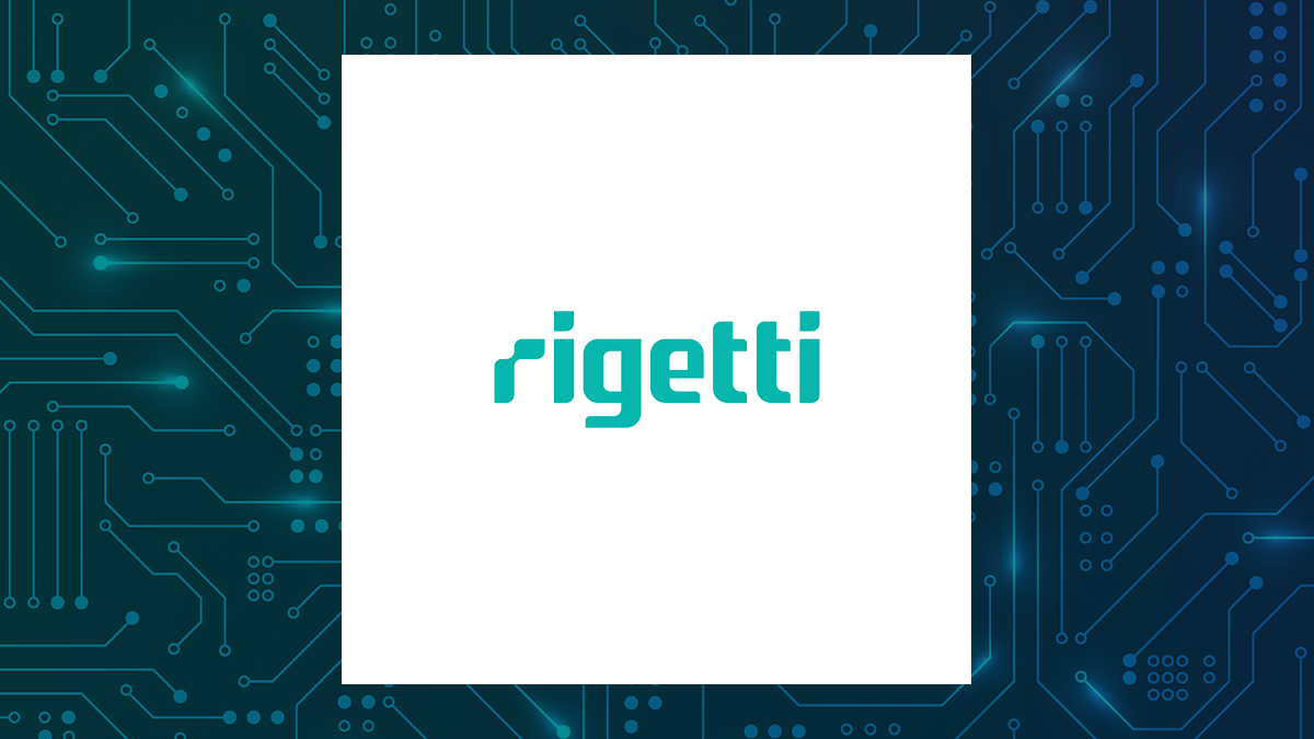 Rigetti Computing logo with Computer and Technology background