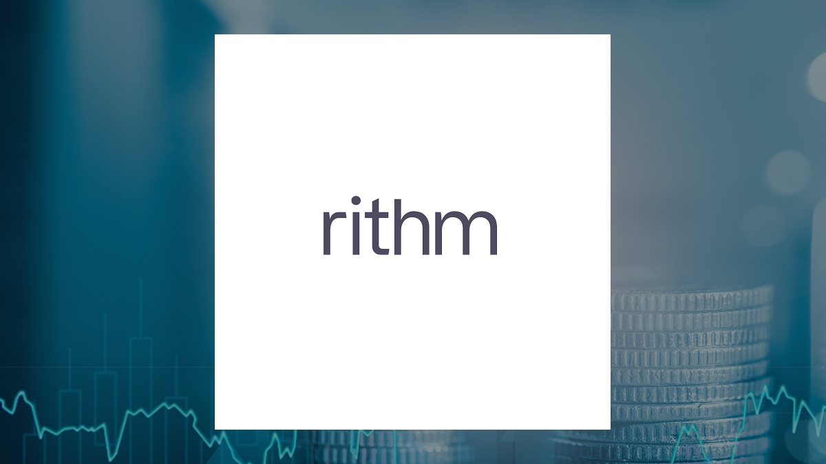 Rithm Capital logo with Finance background