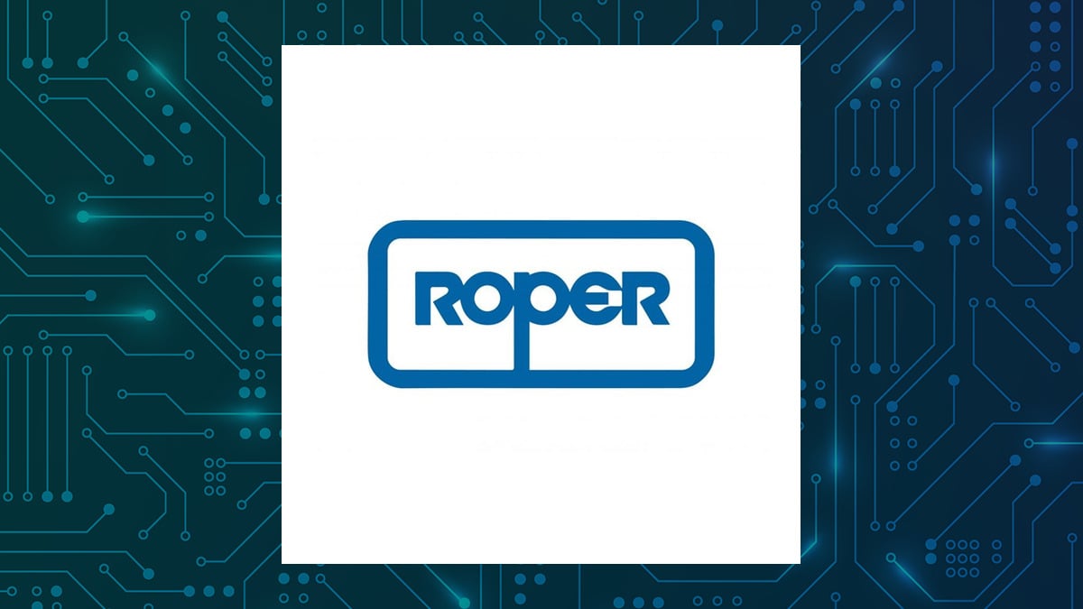 Roper Technologies logo with Computer and Technology background